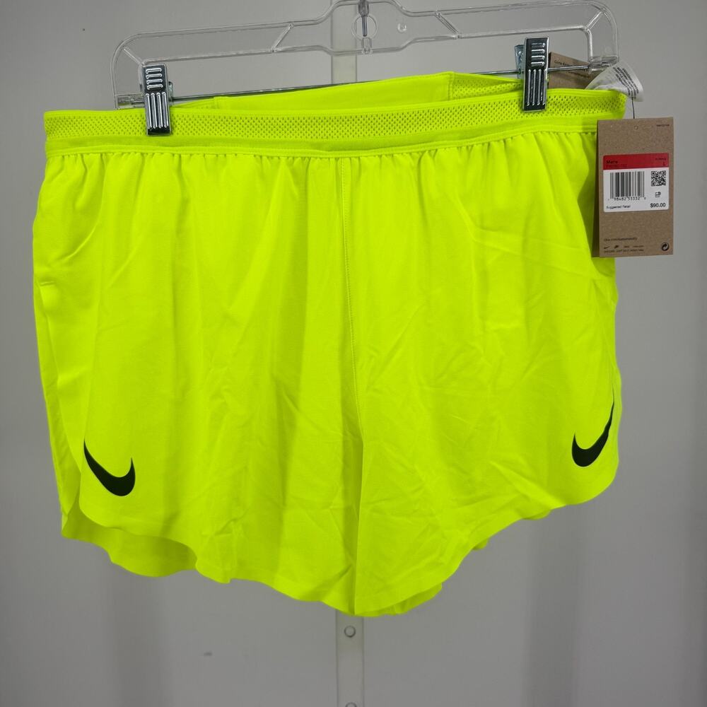 Nike Dri-FIT ADV Brief-Lined Running Shorts Mens L Bolt Green Performance Active
